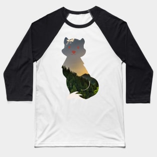 Mountain forest fox pattern - Nature Baseball T-Shirt